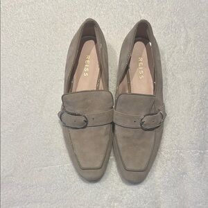 Reiss Taupe w/ Gold Accent Suede Loafers
